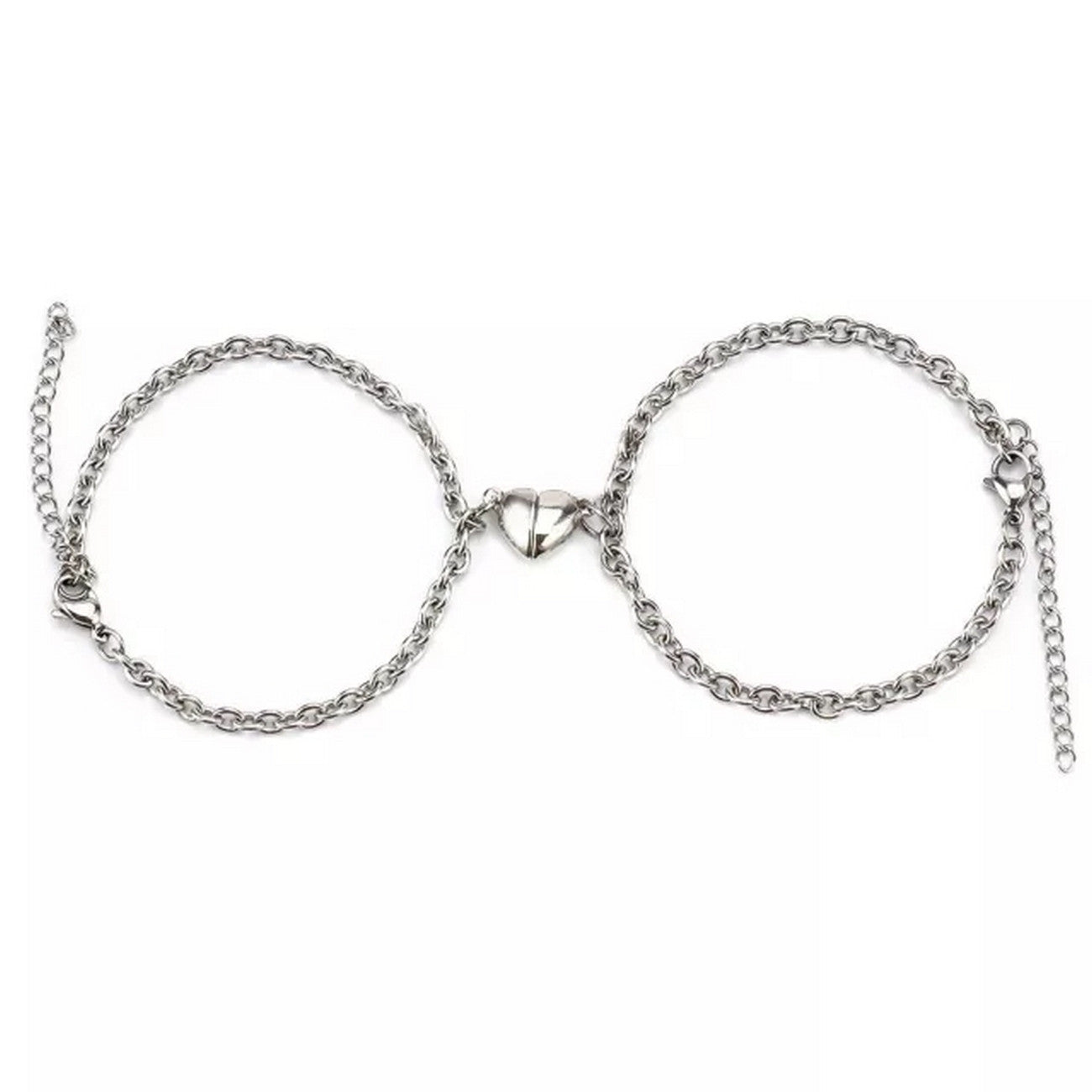 PULSERA MAGNÉTICA DE 2 PIEZAS PARA PAREJA CON DIJE DE CORAZON