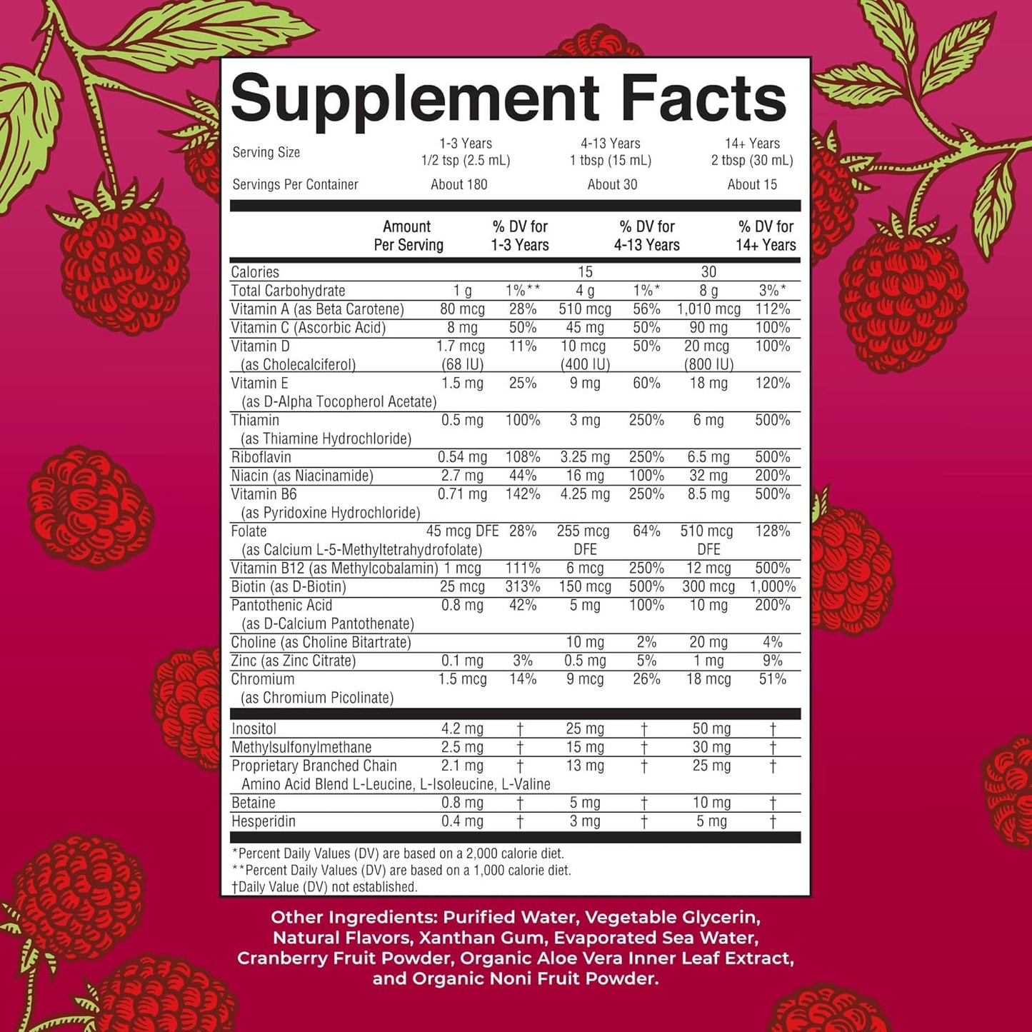 Multivitamínico Líquido - MaryRuth de Frambuesa
