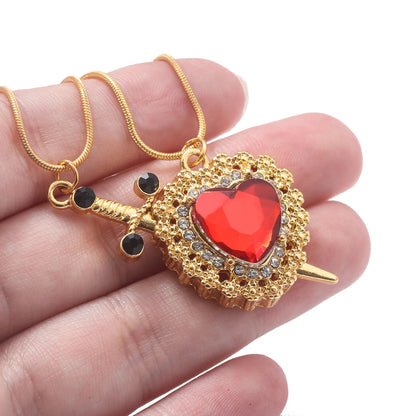 Nuevas Cadenas Pareja Corazón con Espada / Daga