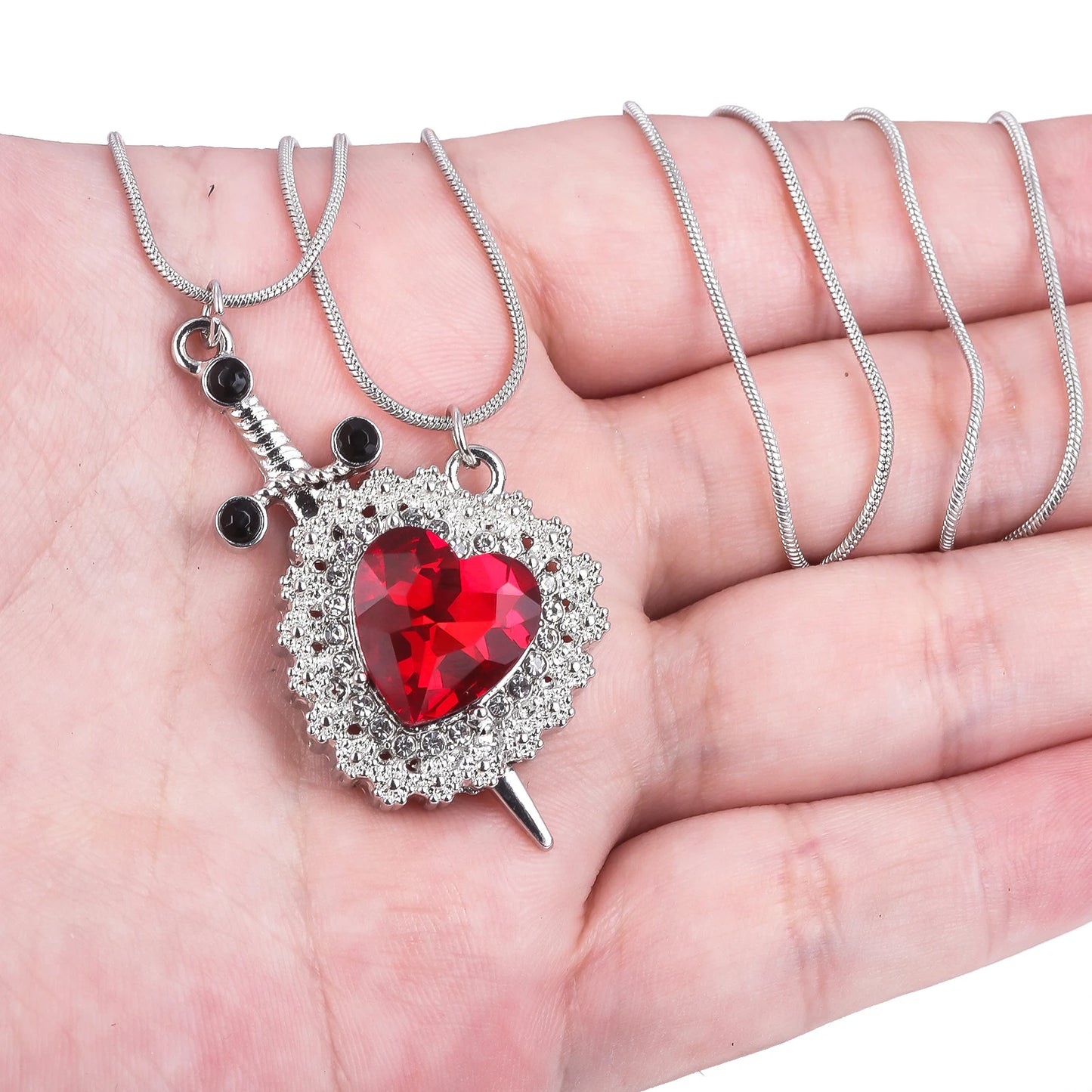 Nuevas Cadenas Pareja Corazón con Espada / Daga