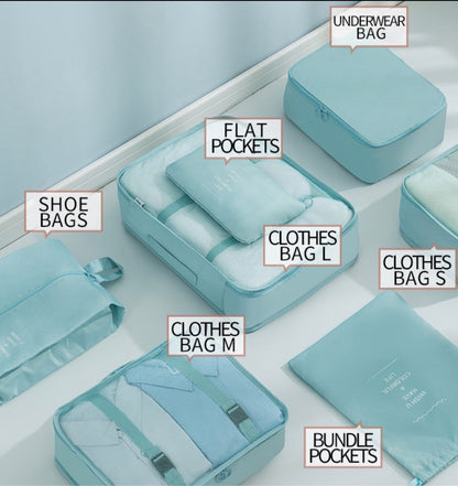 NUEVO KIT DE BOLSAS PARA VIAJE X 7 PIEZAS